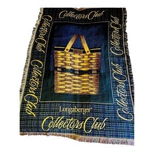 Longaberger Tapestry Throw Collectors Club cotton Vintage 1999 EUC